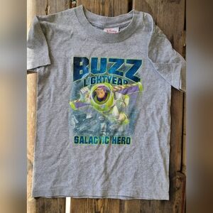 DISNEY STORE / TOY STORY adult SZ XS VGUC GRAY w/ BUZZ LIGHT YEAR print T-shirt